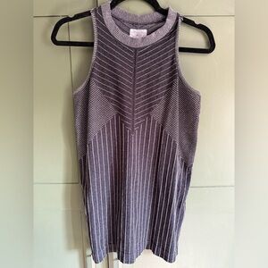 Athleta Grey Striped Sleeveless Tank Top